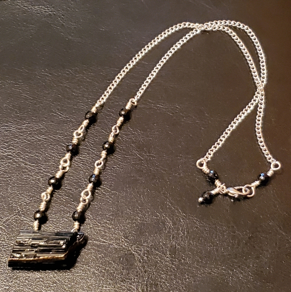 Black tourmaline handmade necklace